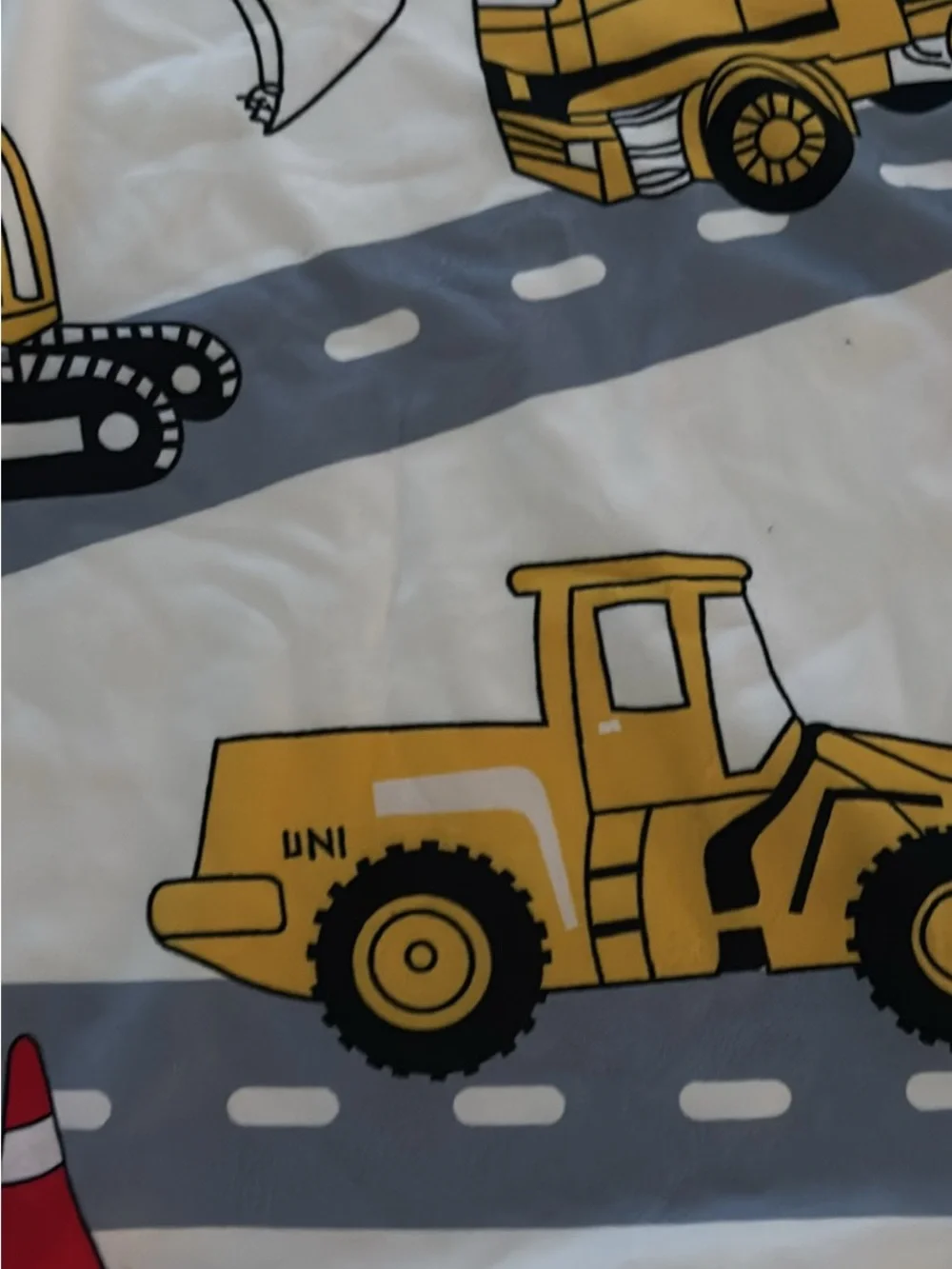 Kids Monster Truck & Construction T-Shirts - White/Yellow/Red